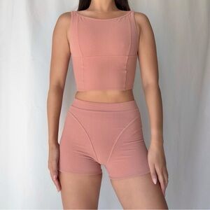 Strait Bike Short Set in Mauve